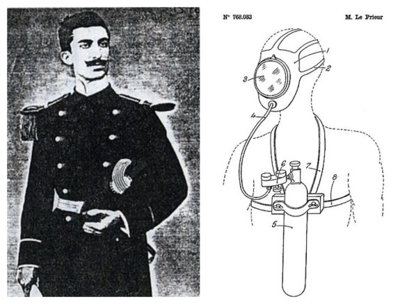 Commandant Yves Le Prieur and his 1934 French patent for scuba apparatus